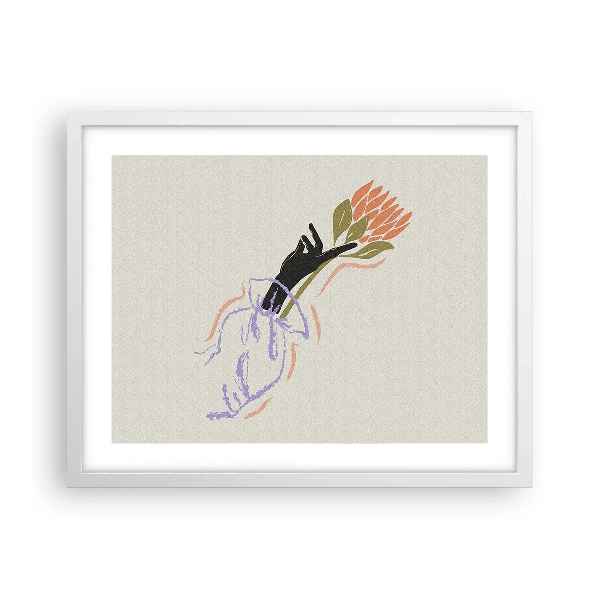 Affisch i vit ram - En systerlig beröring - 50x40 cm