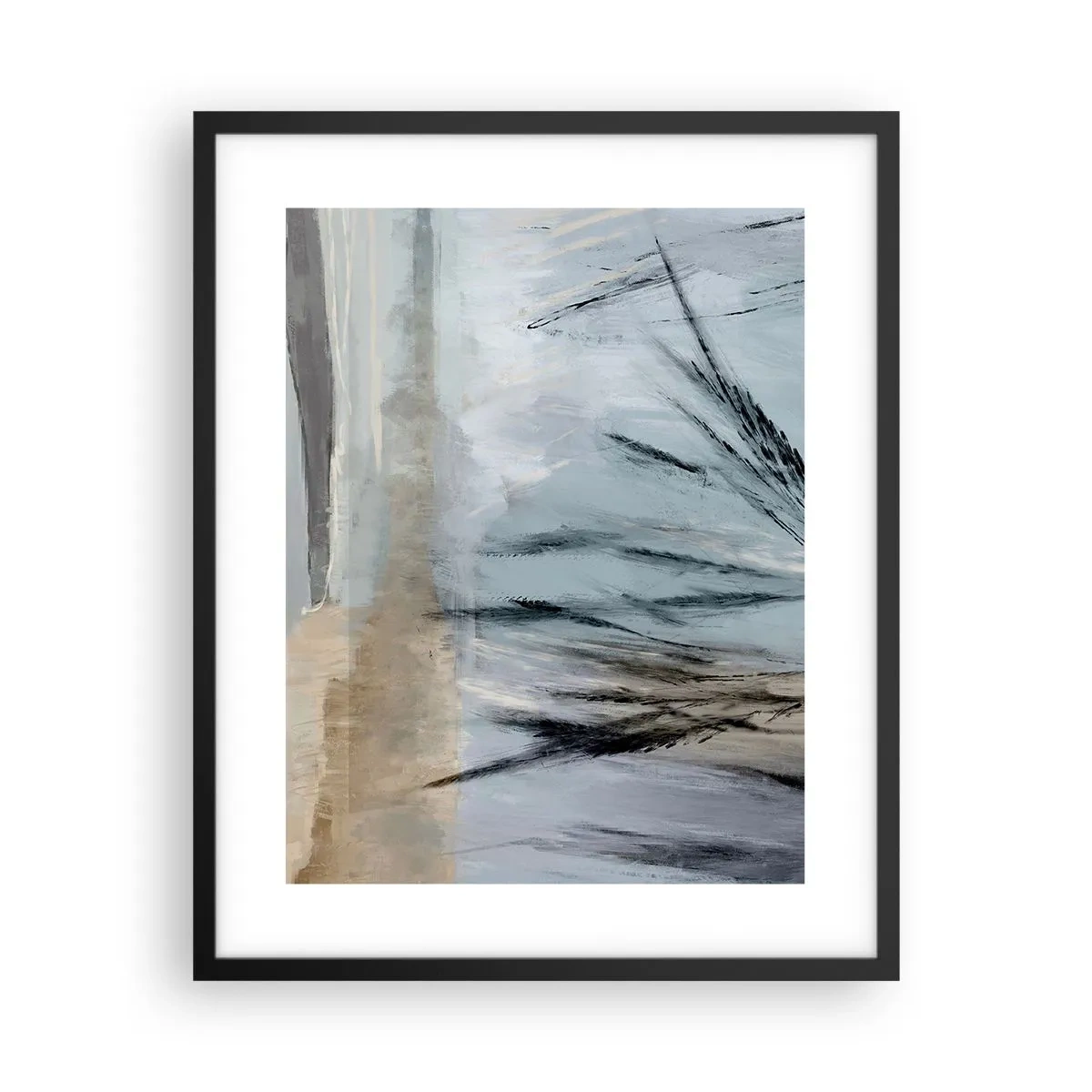Affisch i svart ram - Vinterfält - 40x50 cm