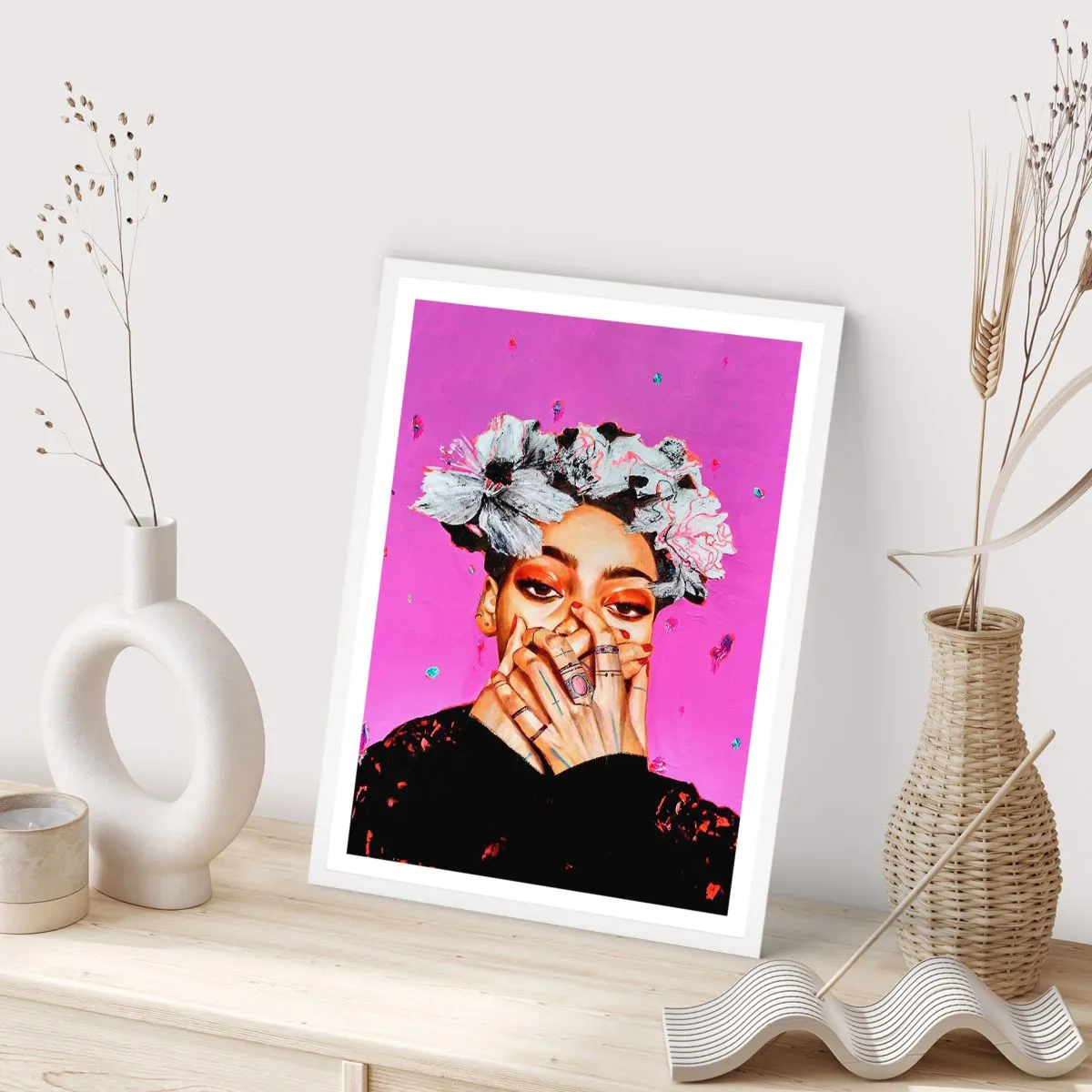 Affisch i vit ram - Lite galen - 30x40 cm