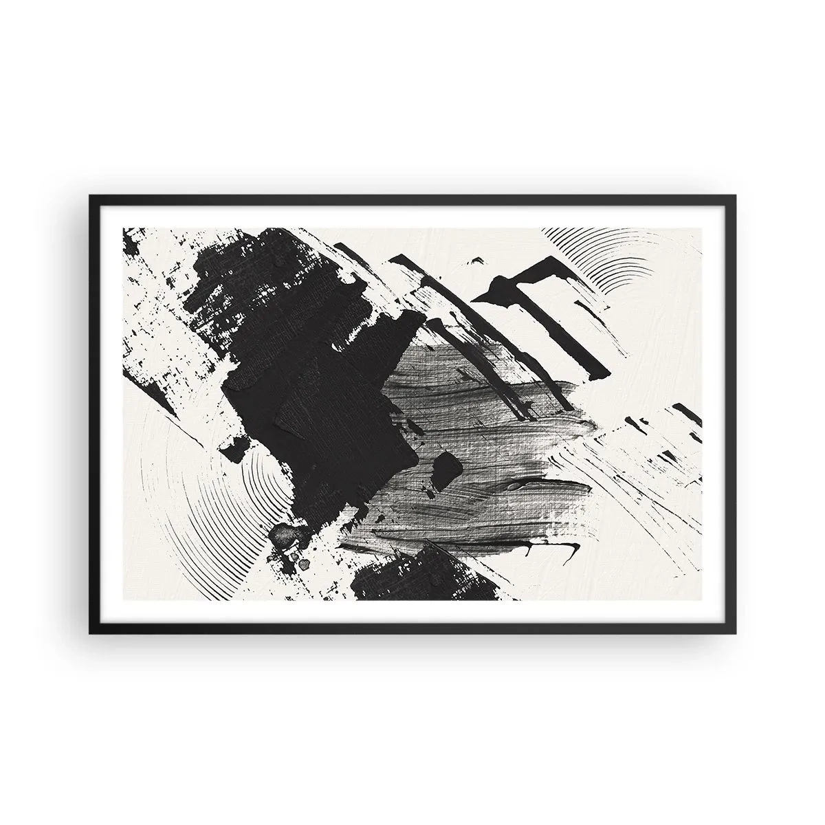 Affisch i svart ram - Abstraktion - uttrycket av svart - 91x61 cm