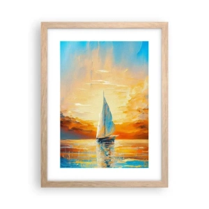 Affisch i ram av ljusek - Segla i gult - 30x40 cm