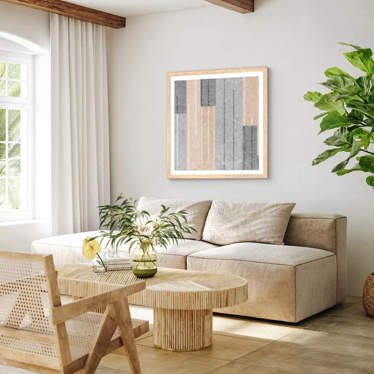 Affisch i ram av ljusek - Komposition: allt i lod - 50x50 cm