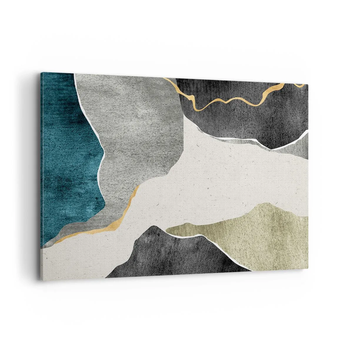 Canvastavla - Bild på duk - Mosaikkomposition med en guldtråd - 100x70 cm