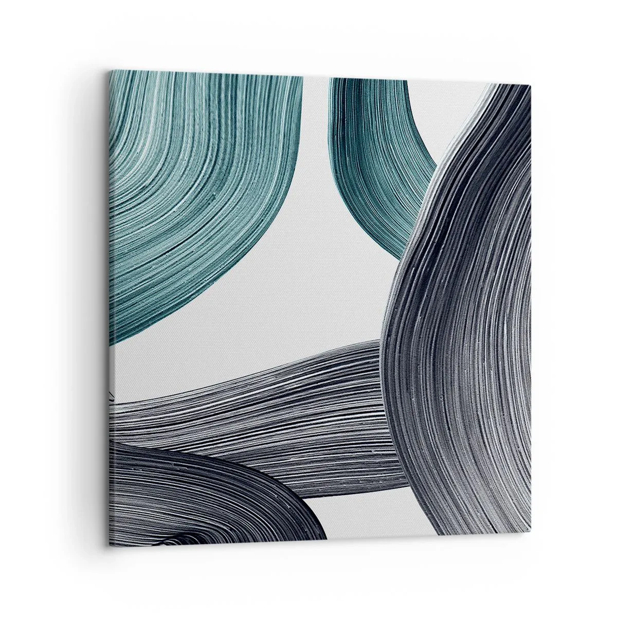 Canvastavla - Bild på duk - Smaragd och svarta spår - 50x50 cm