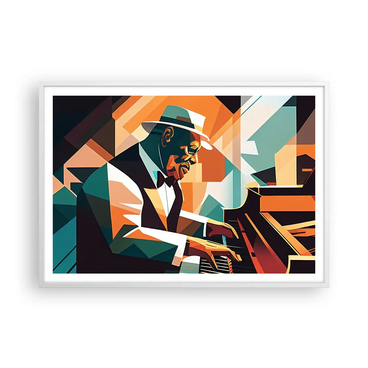 Affisch i vit ram - Allt som är jazz - 100x70 cm