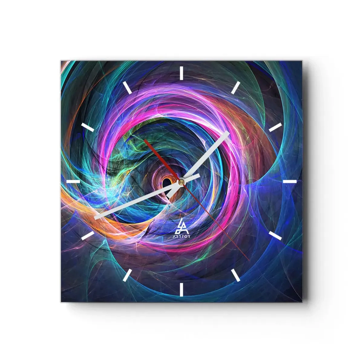 Väggklocka - Klocka på glas - Vart tar du mig? - 40x40 cm