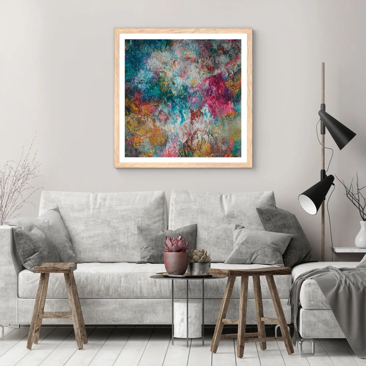 Affisch i ram av ljusek - I full blom - 60x60 cm