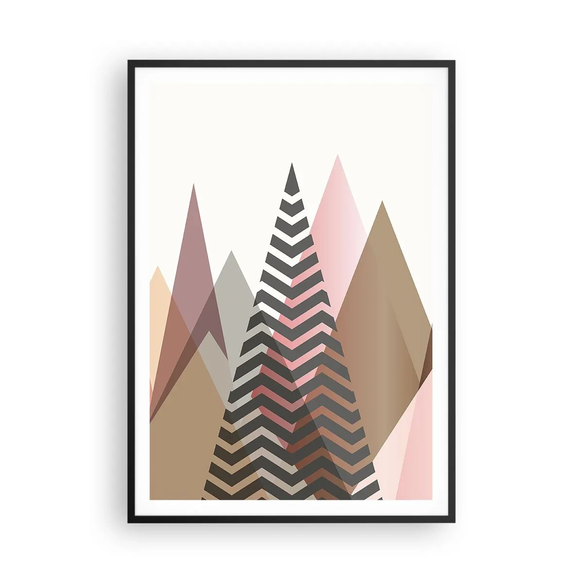 Affisch i svart ram - Utsikt över pyramider - 70x100 cm