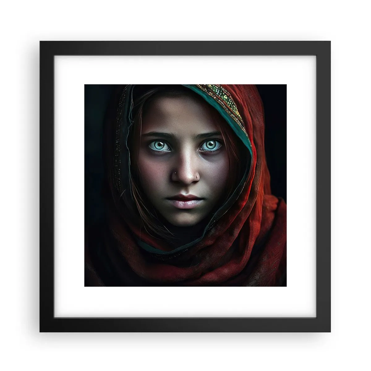 Affisch i svart ram - Östlig prinsessa - 30x30 cm