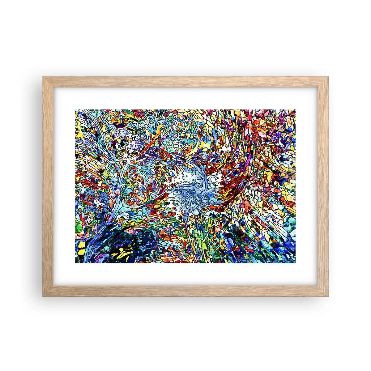 Affisch i ram av ljusek - Glasmålning - droppar  - 40x30 cm
