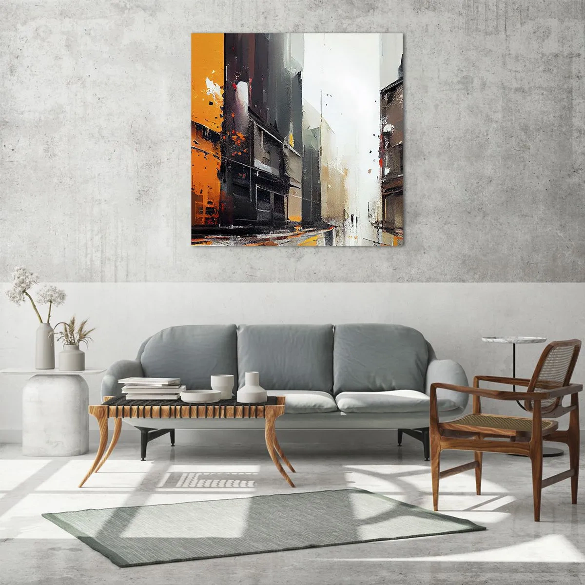 Glastavla - Bild på glas - Regnig dag - 50x50 cm