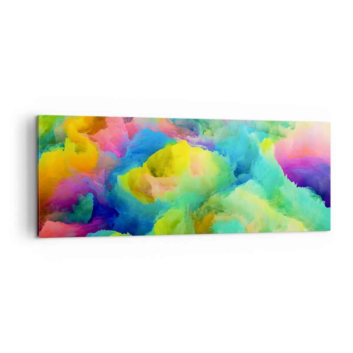 Canvastavla - Bild på duk - Regnbågsdun - 140x50 cm