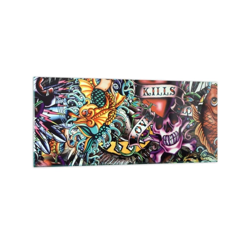 Glastavla - Bild på glas - Tatuerarens dröm - 120x50 cm