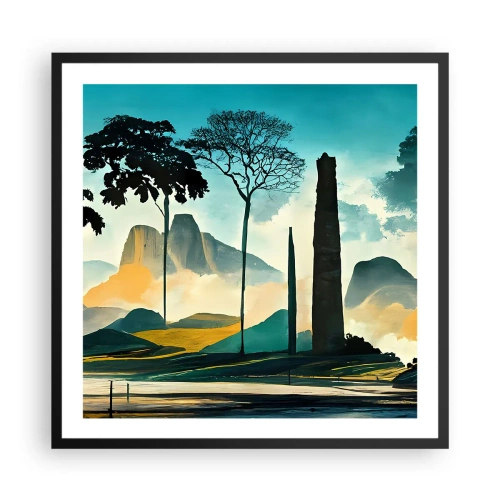 Affisch i svart ram - Fortfarande högre och högre - 60x60 cm