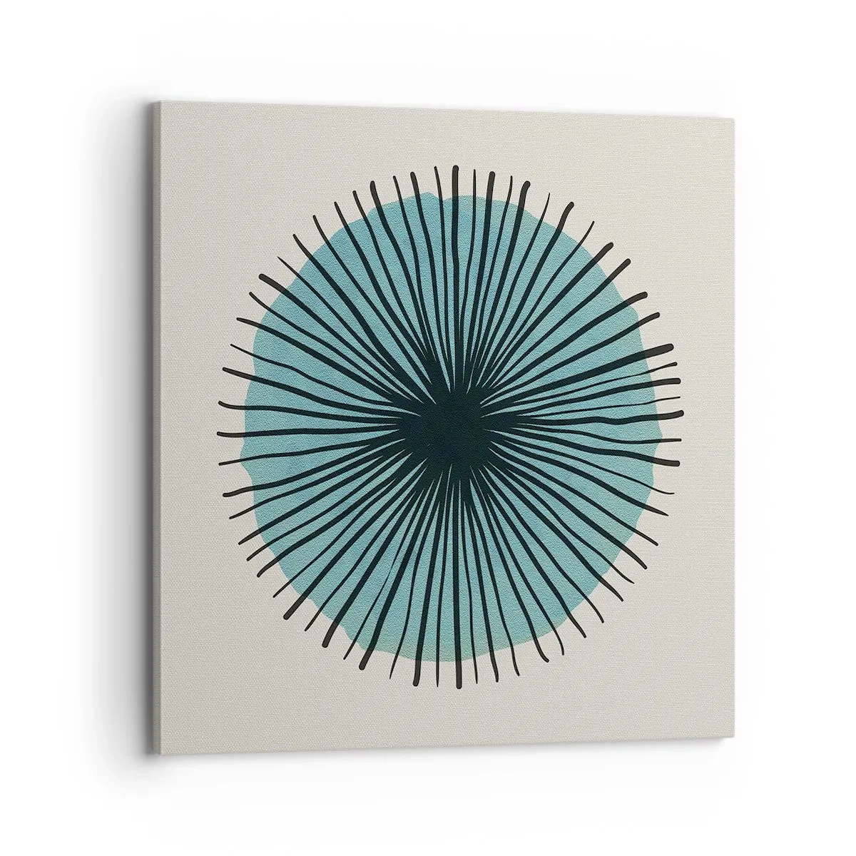 Canvastavla - Bild på duk - Radier mot blått - 70x70 cm