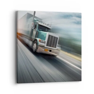 Canvastavla - Bild på duk - Amerikanska jätten i full fart - 40x40 cm