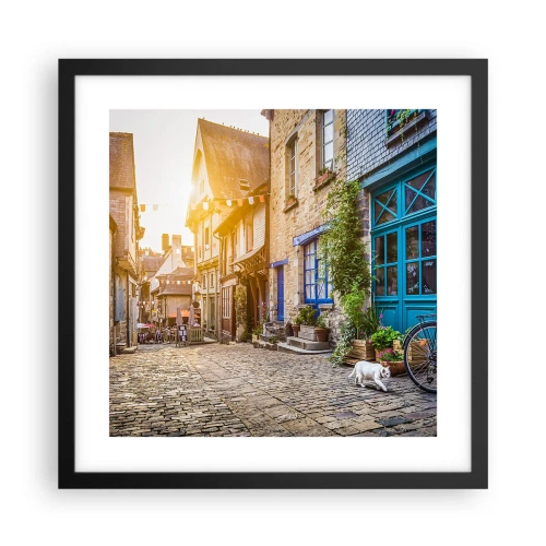 Affisch i svart ram - Stadens vita ande - 40x40 cm