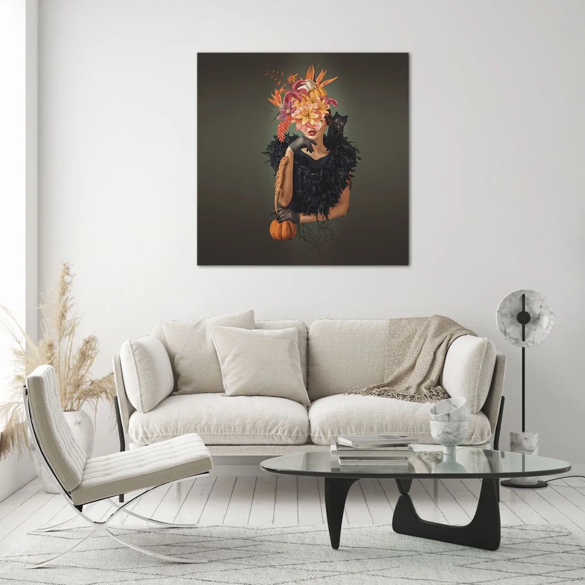 Glastavla - Bild på glas - Häxans troll - 60x60 cm