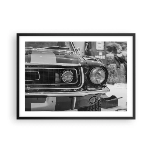 Affisch i svart ram - Kör hårt - 70x50 cm