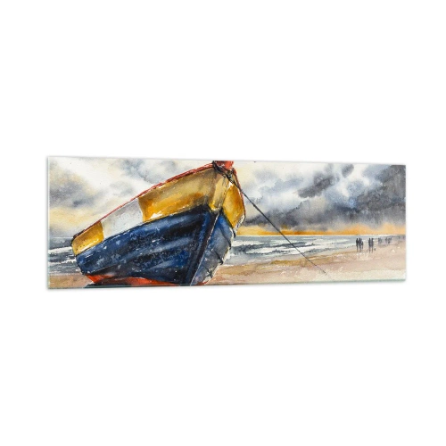 Glastavla - Bild på glas - Vila på stranden - 160x50 cm