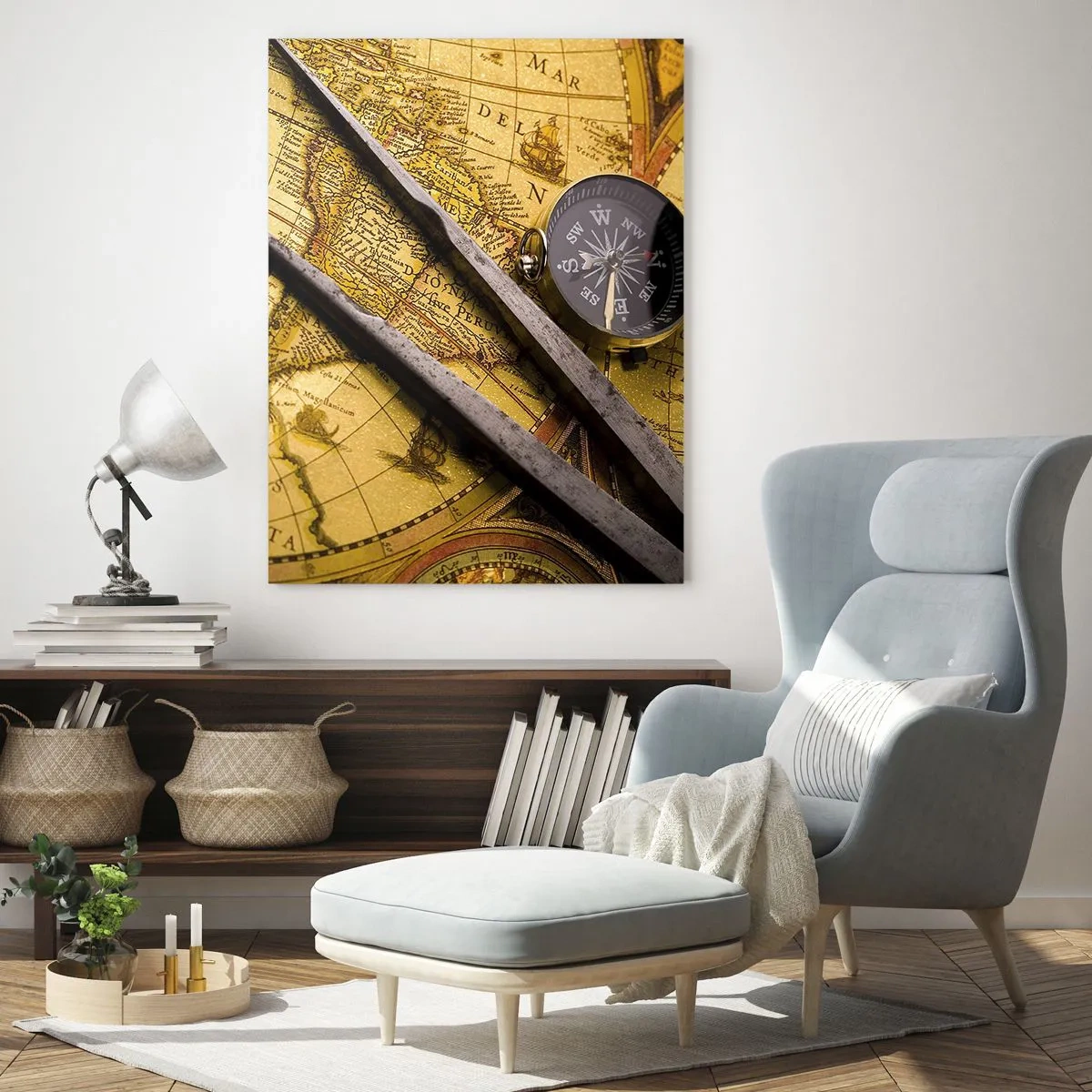 Glastavla - Bild på glas - Var är skatterna? - 50x70 cm