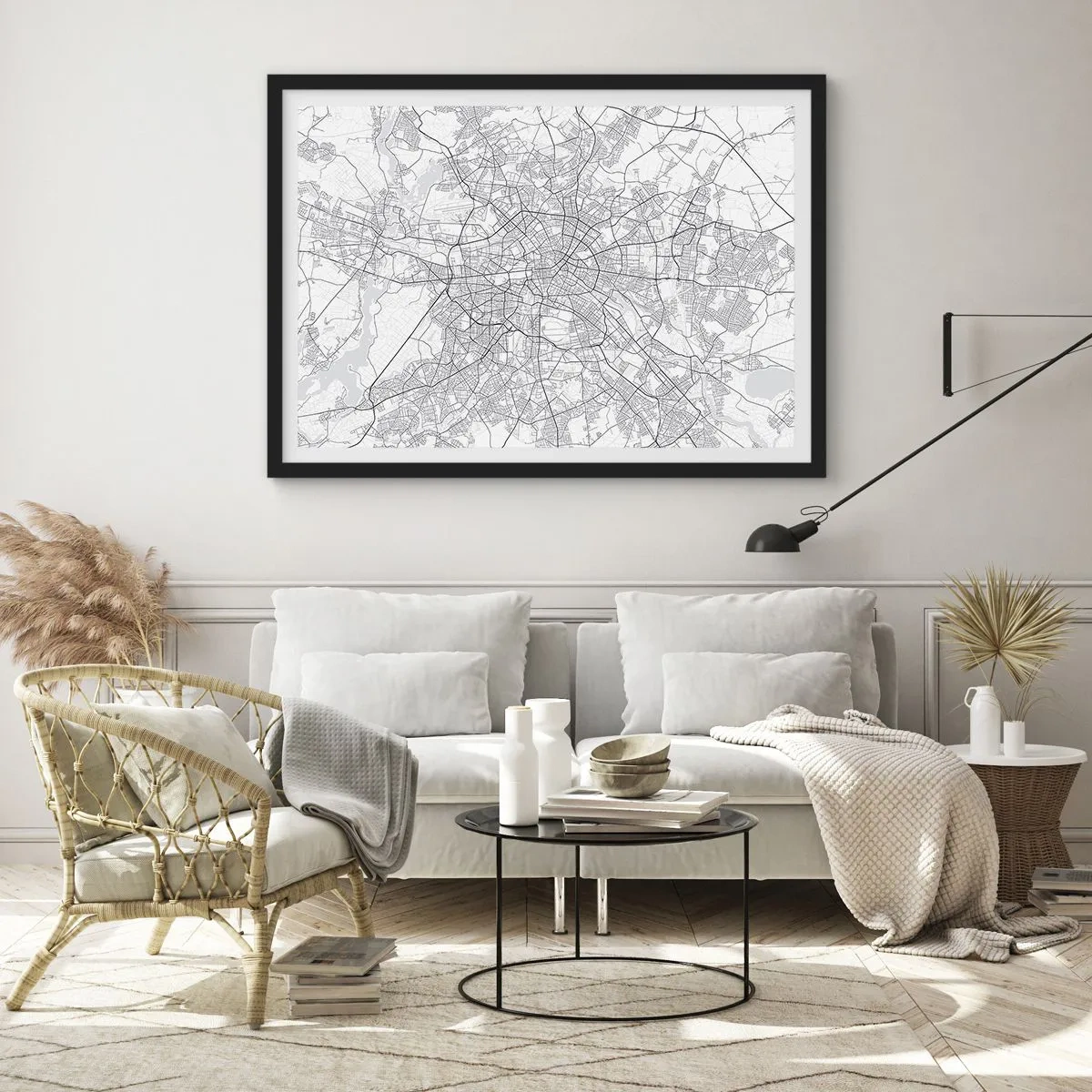 Affisch i svart ram - Berlins blomma - 70x50 cm