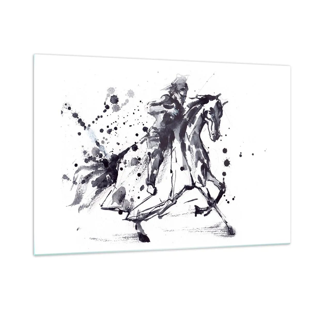 Glastavla - Bild på glas - Svart riddare - 120x80 cm