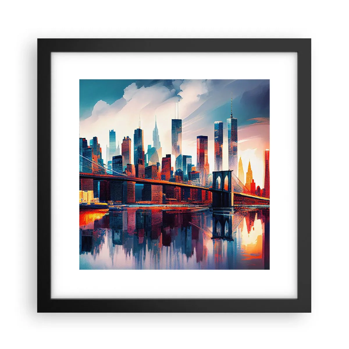 Affisch i svart ram - Fenomenala New York - 30x30 cm