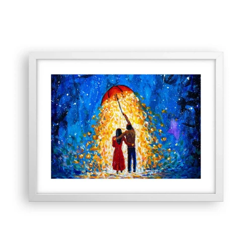 Affisch i vit ram - Magi på en regnig kväll? - 40x30 cm