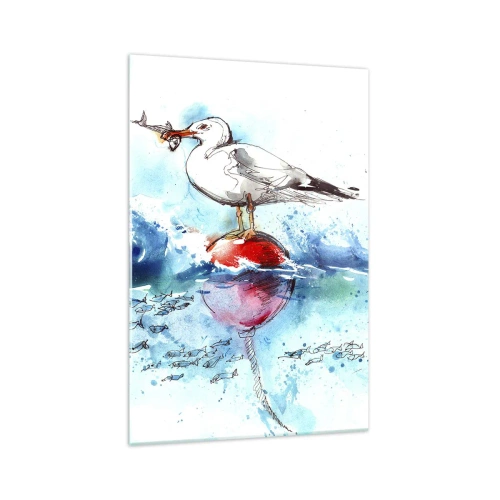 Glastavla - Bild på glas - Framgångsrik fångst - 70x100 cm