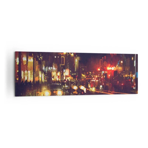 Canvastavla - Bild på duk - Doppad i nattljuset - 160x50 cm