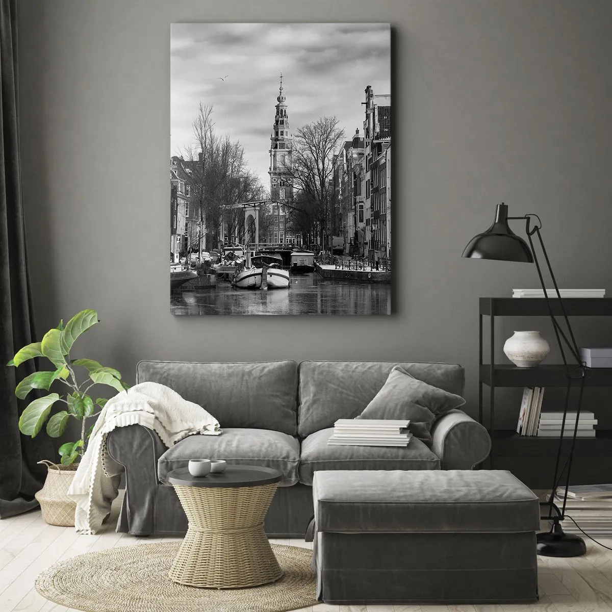 Canvastavla - Bild på duk - Amsterdam stämning - 55x100 cm