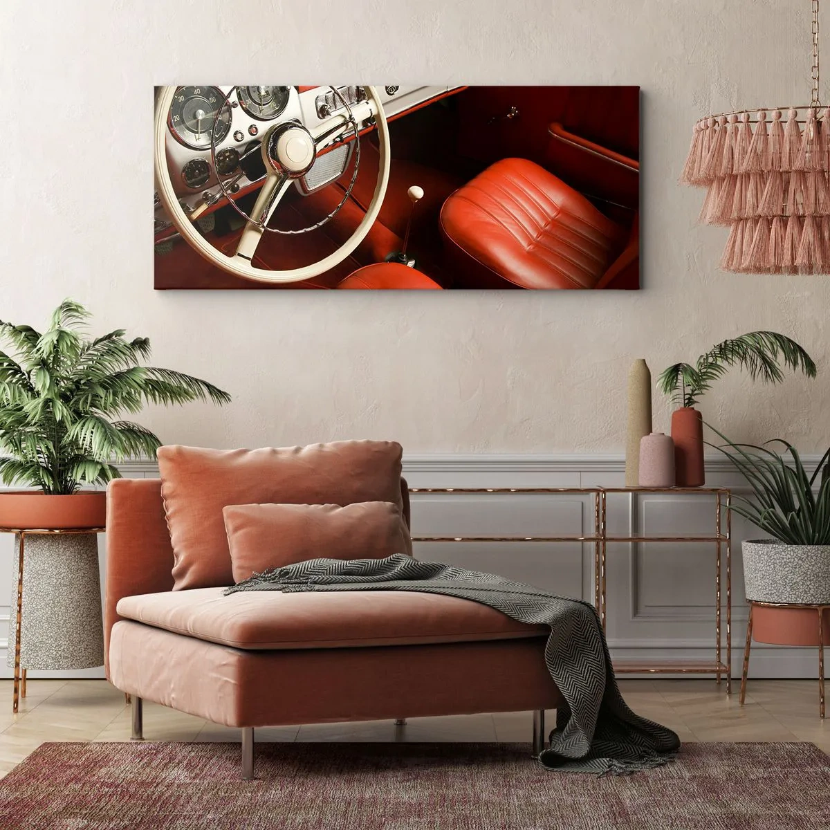 Canvastavla - Bild på duk - Lyx i vintage stil - 90x30 cm