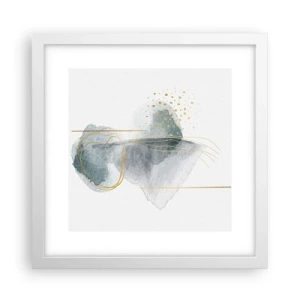 Affisch i vit ram - Om gråhetens och guldets förhållanden - 30x30 cm