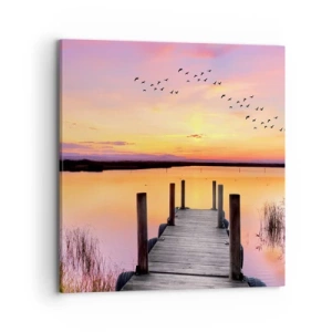 Canvastavla - Bild på duk - Tyst viol gryning - 70x70 cm