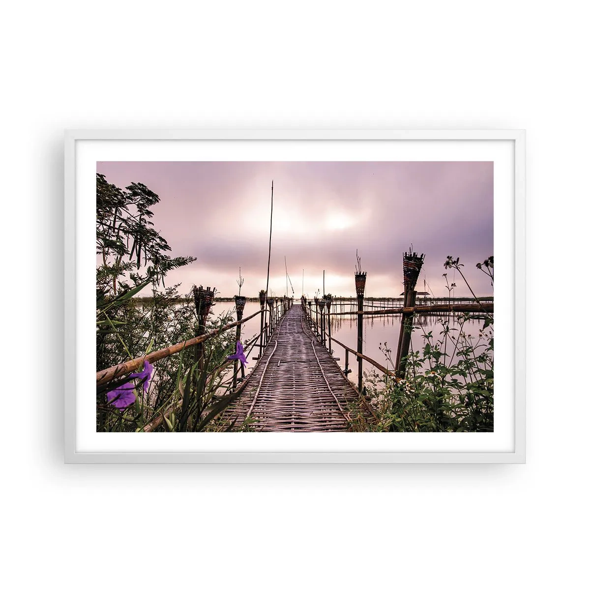 Affisch i vit ram - Asiens lugn och tystnad - 70x50 cm