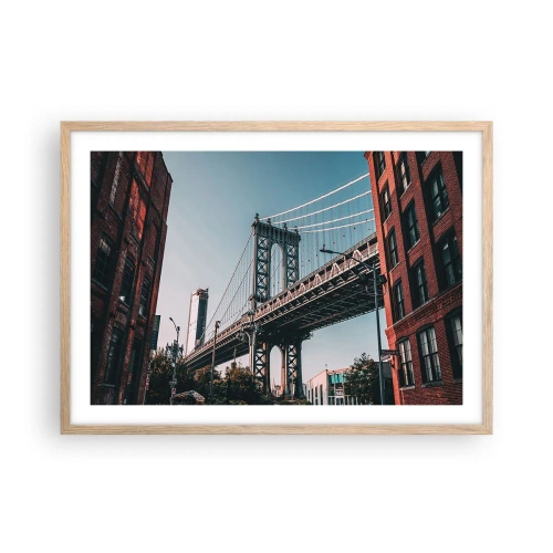 Affisch i ram av ljusek - Över stadens vågor - 70x50 cm