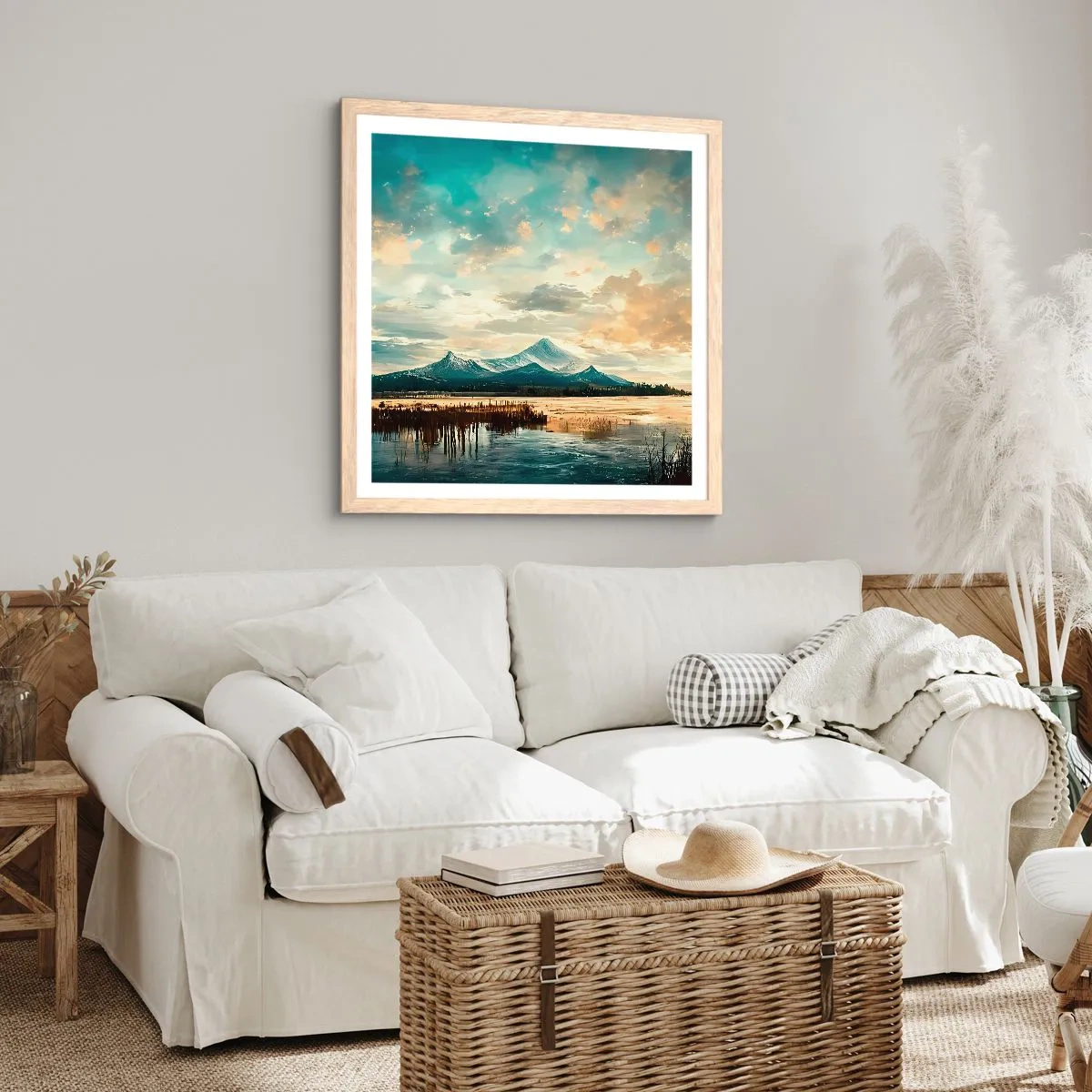 Affisch i ram av ljusek - Under himlens skydd - 30x30 cm