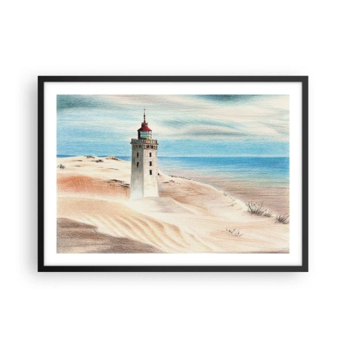 Affisch i svart ram - Tittar alltid i havet - 70x50 cm