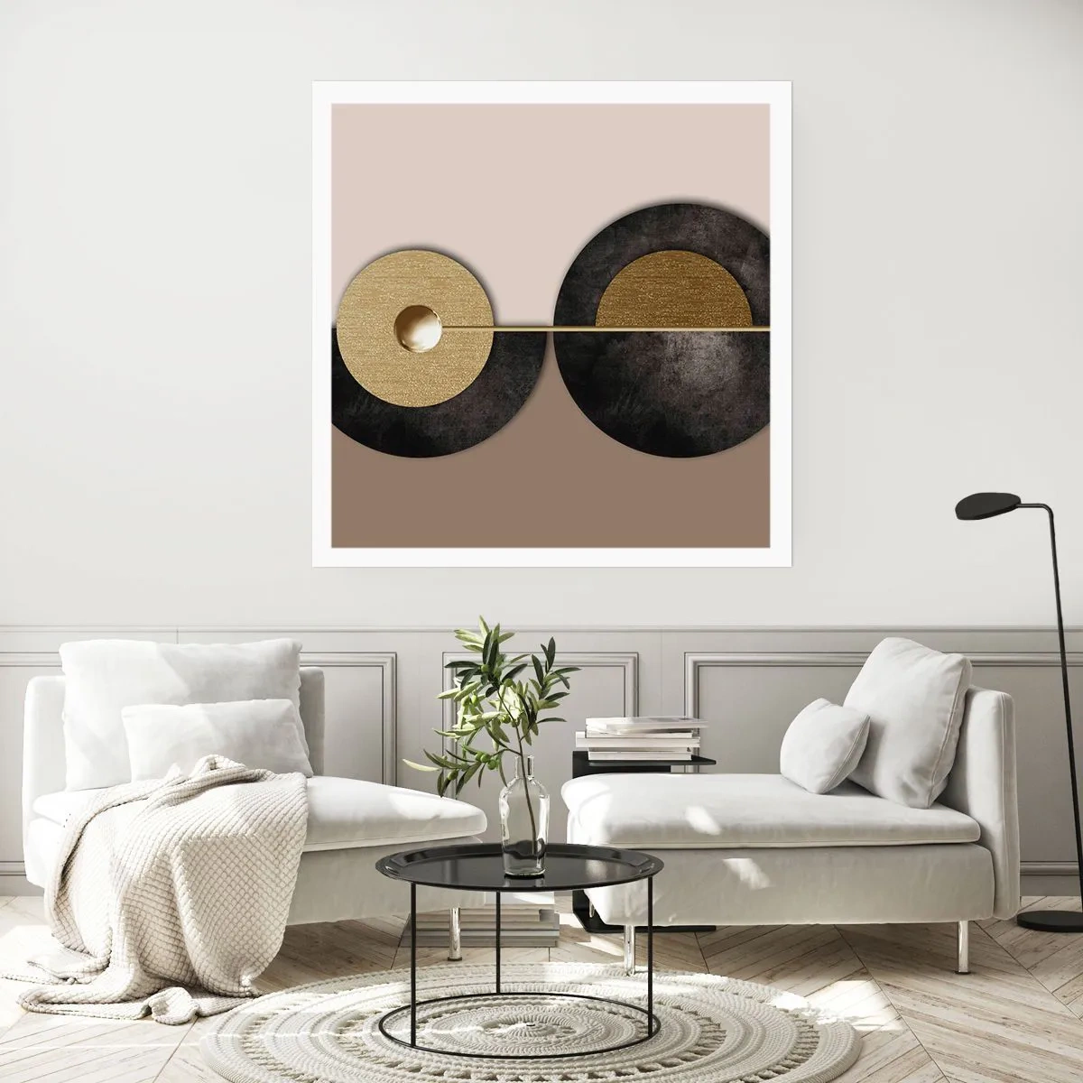 Affisch - Variationer runt en cirkel - 30x30 cm