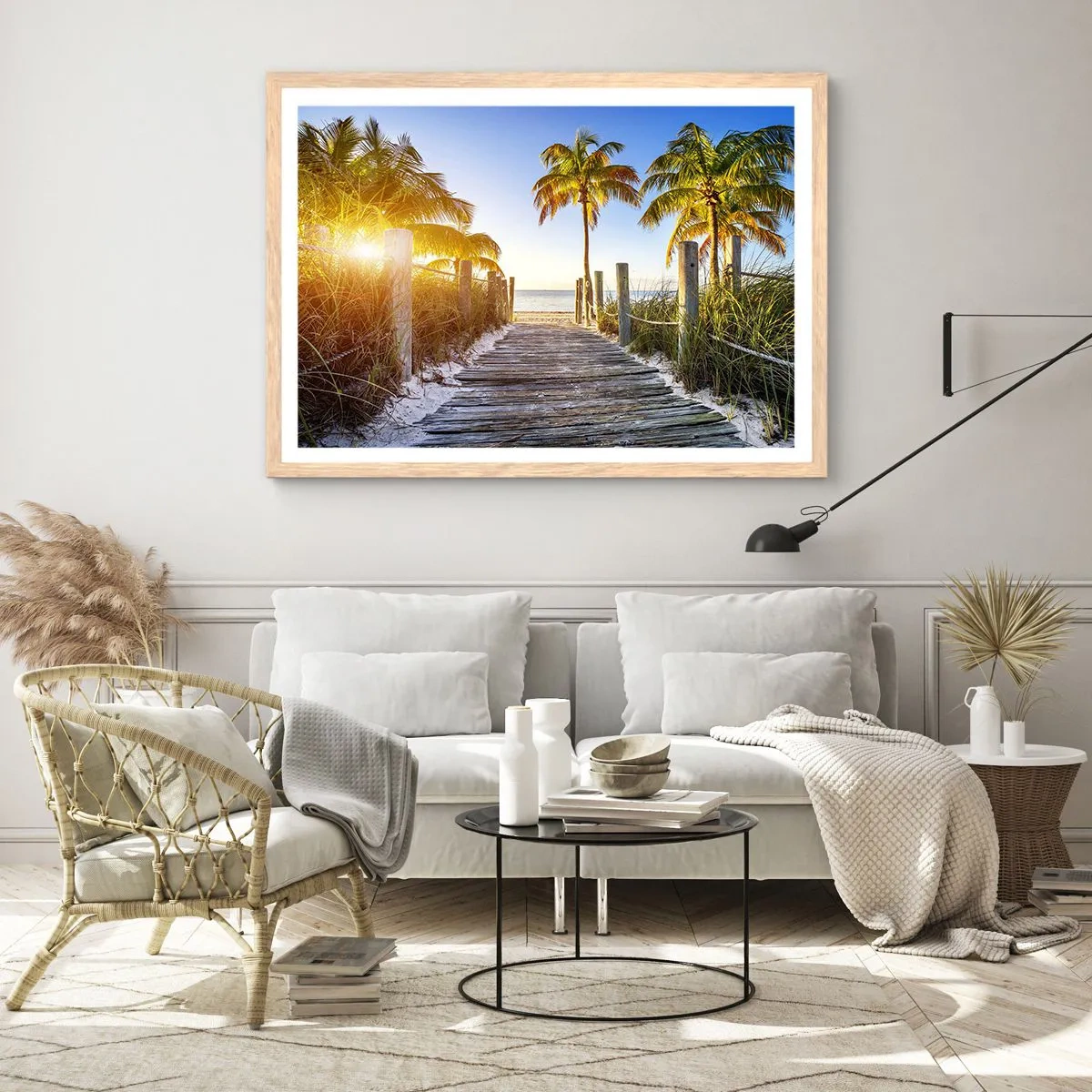 Affisch i ram av ljusek - Raka vägen till paradiset - 70x50 cm