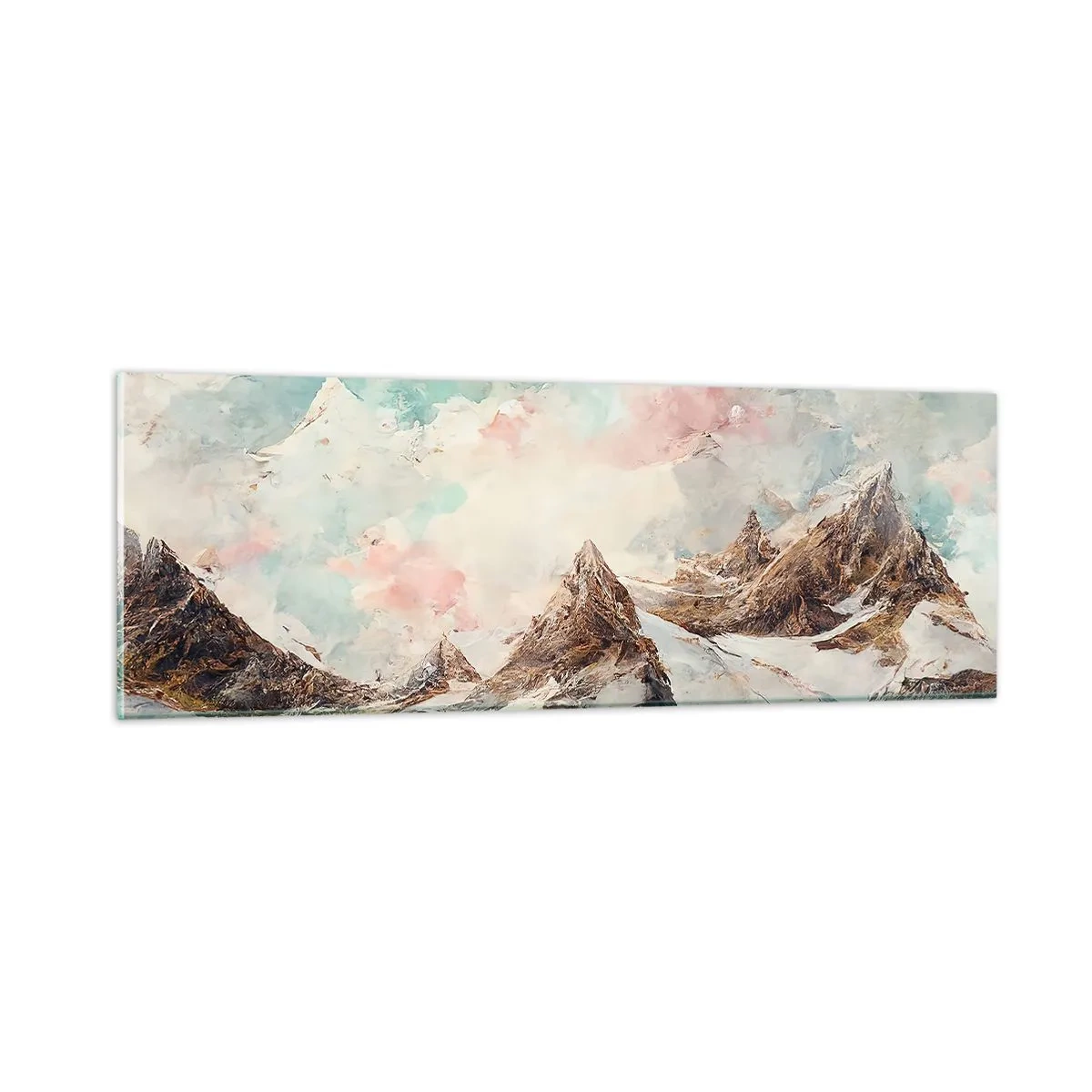 Glastavla - Bild på glas - Steniga blad - 90x30 cm