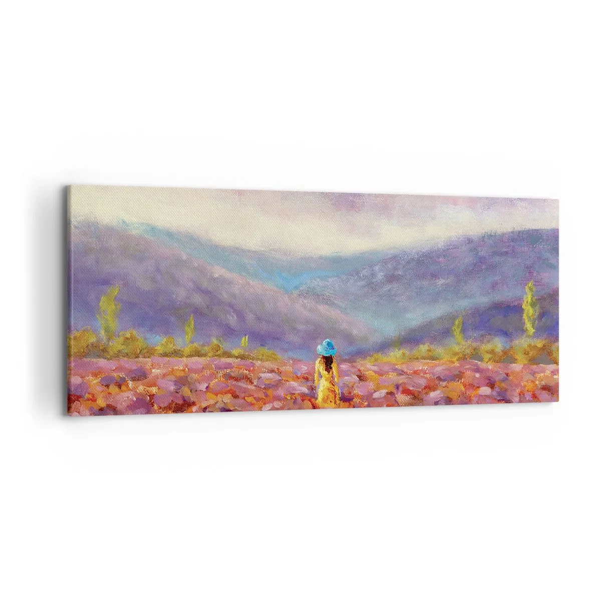 Canvastavla - Bild på duk - I lavendelsvärld - 120x50 cm