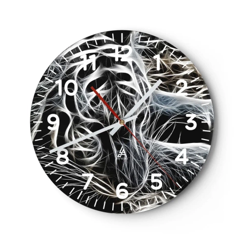 Väggklocka - Klocka på glas - En studie om kattens lätthet - 40x40 cm