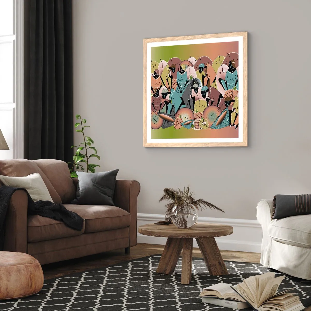 Affisch i ram av ljusek - Högtiden kommer - 50x50 cm