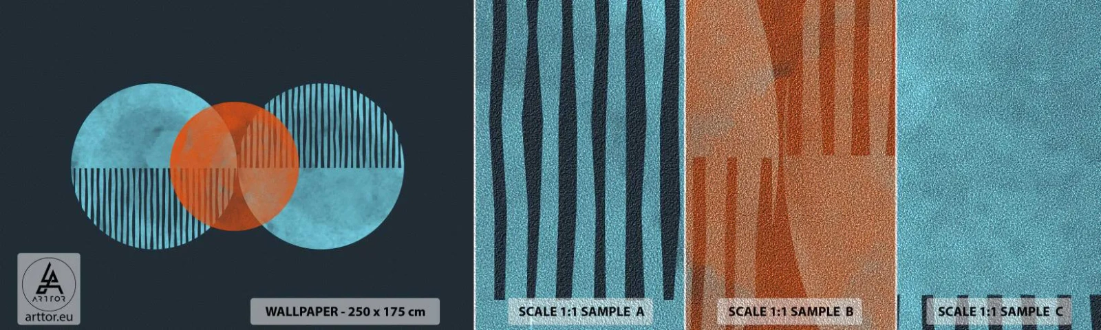 Provbit av fototapet Premium Sand - Symmetrisk komposition - Abstraktion, Bit, Geometriskt mönster - 100x30 cm