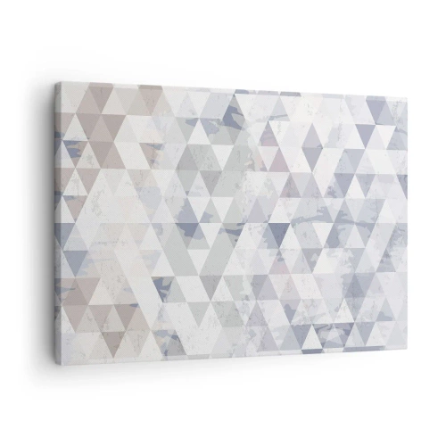 Canvastavla - Bild på duk - Geometriskt triangelmönster i pastellfärger - 70x50cm - Trianglar - Modern väggdekoration för vardagsrum och sovrum ARTTOR
