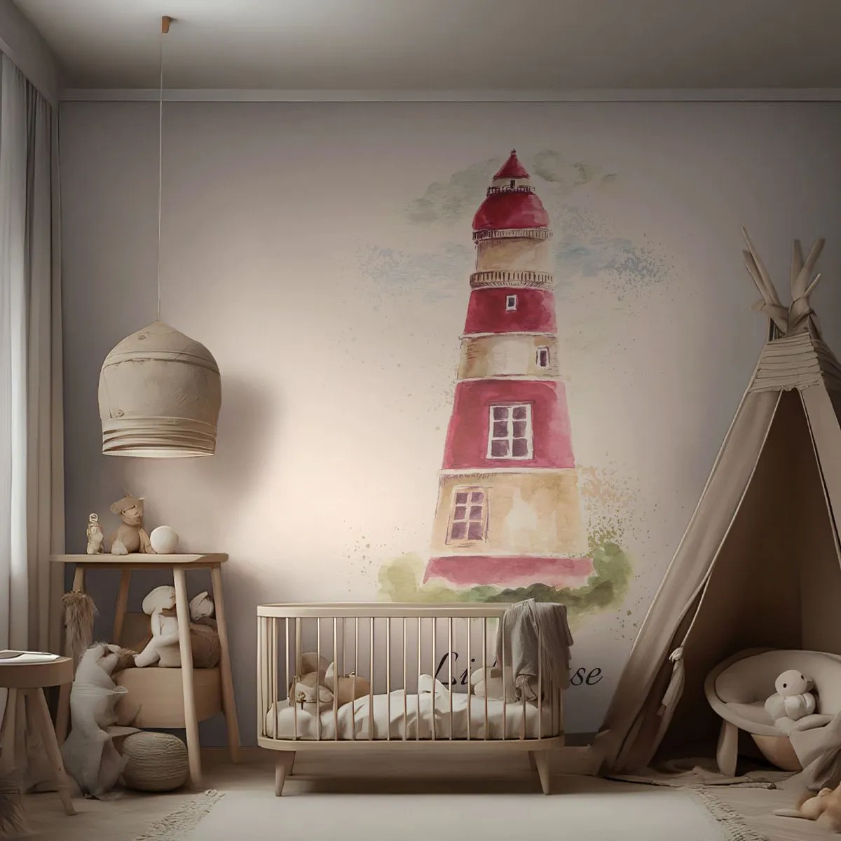 Fototapet Standard Eco - Det är alltid något väder - Fyr, Seaside, Hav - 300x210 cm