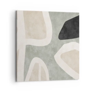 Canvastavla - Bild på duk - Komposition med svart motiv - 50x50 cm