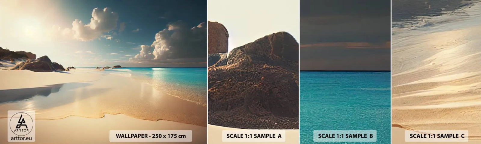 Fototapet Prov Standard Eco - En drömlik dag - Vild strand, Hav, Kant - 100x30 cm